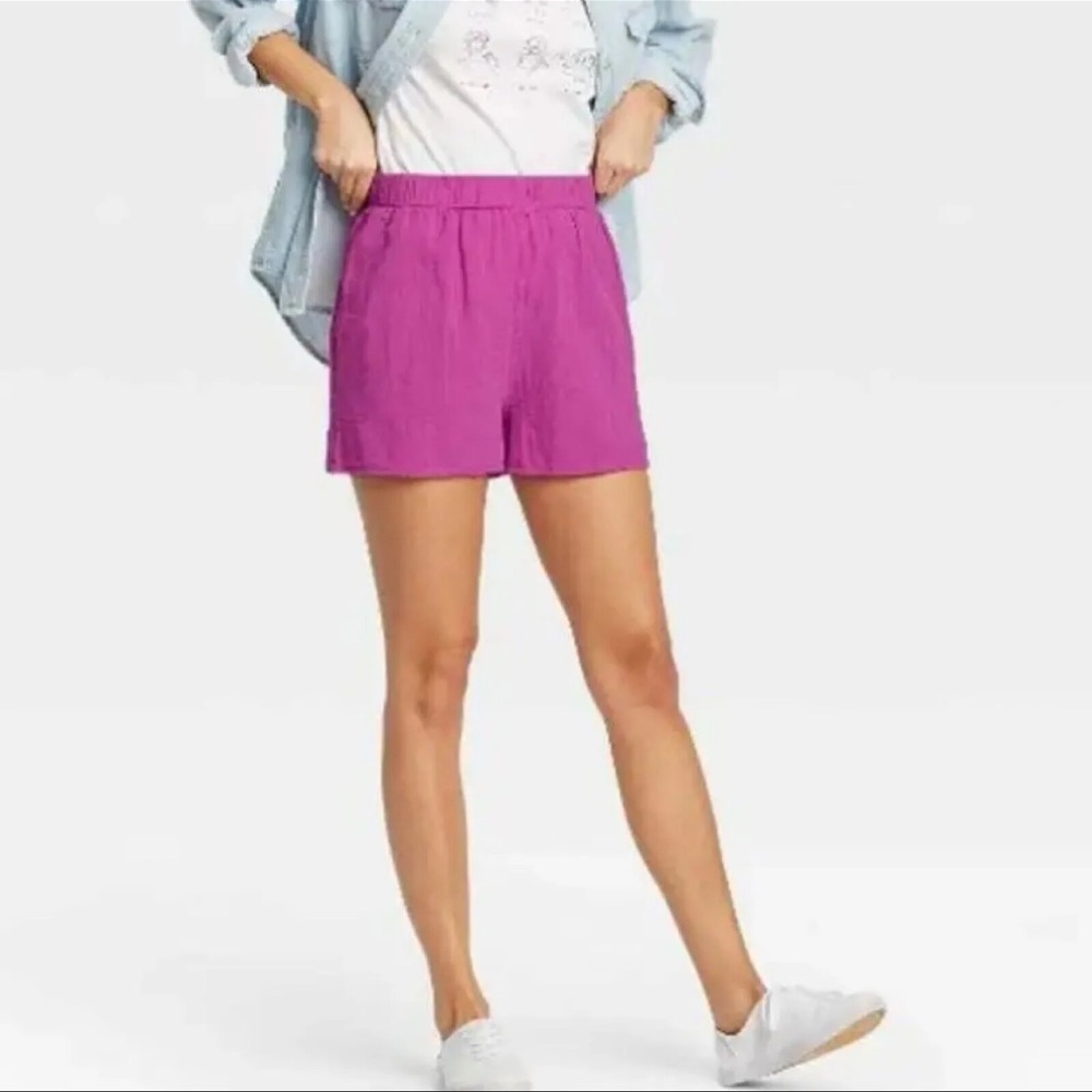 Womens Universal Thread High Rise Shorts Pink Pull On Waist  Size S